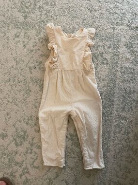 H&M Cream Ribbed Ruffle One-Piece